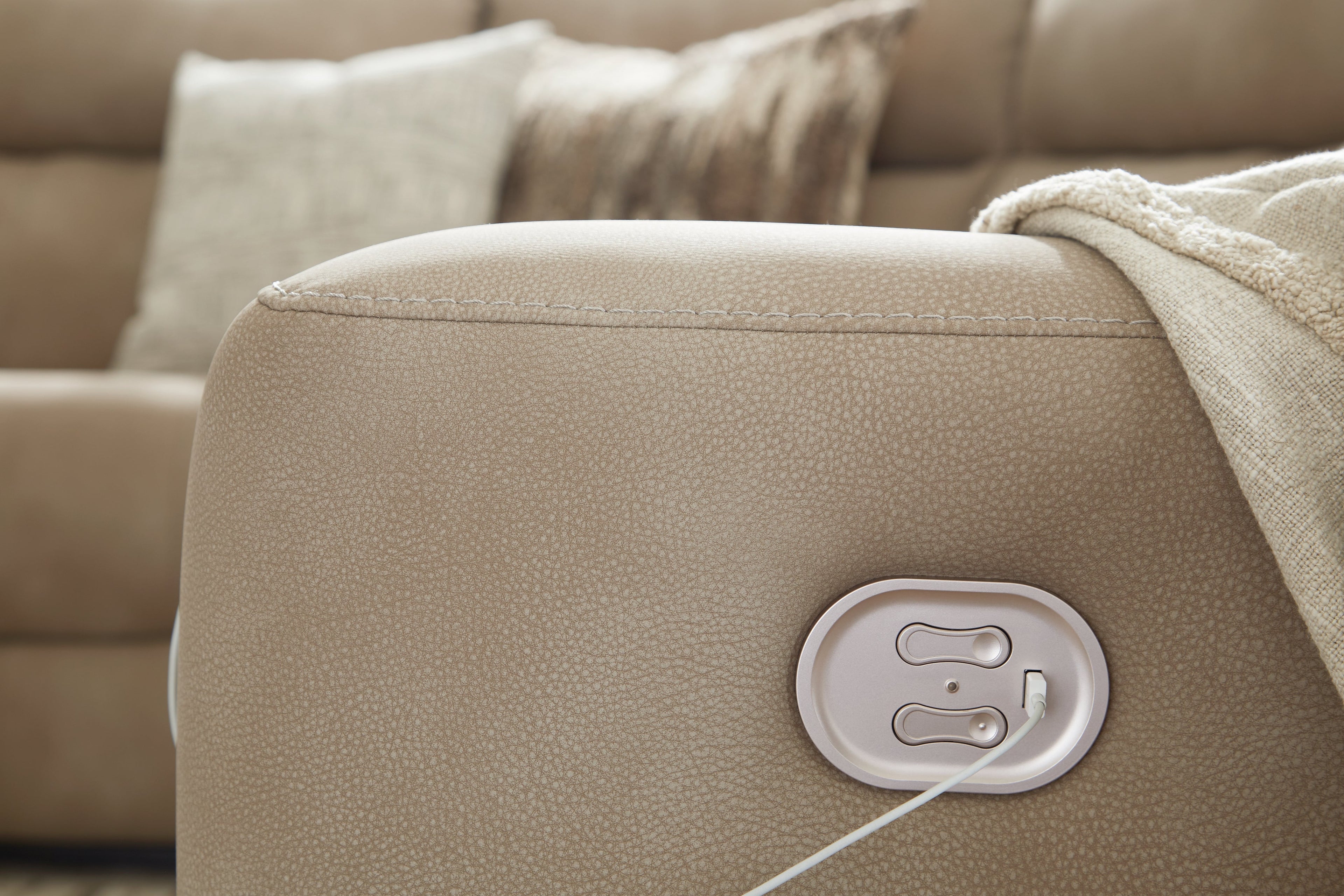 Next-Gen DuraPella Sand Power Recliner - 6100413 - Bien Home Furniture &amp; Electronics