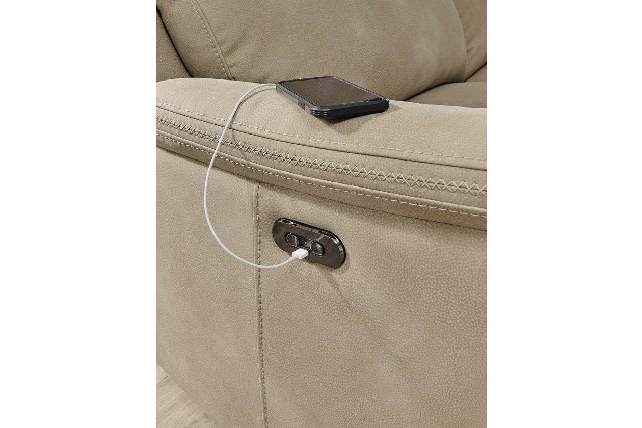 Next-Gen DuraPella Sand Power Reclining Loveseat with Console - 5930218 - Bien Home Furniture &amp; Electronics