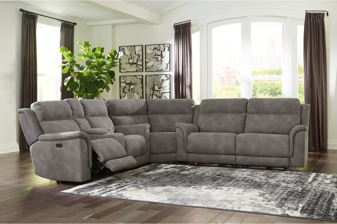 Next-Gen DuraPella Slate 3-Piece Power Reclining Sectional - SET | 5930118 | 5930147 | 5930177 - Bien Home Furniture & Electronics