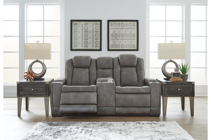 Next-Gen DuraPella Slate Power Reclining Loveseat with Console - 2200418 - Bien Home Furniture &amp; Electronics