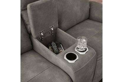 Next-Gen DuraPella Slate Power Reclining Loveseat with Console - 5930118 - Bien Home Furniture &amp; Electronics
