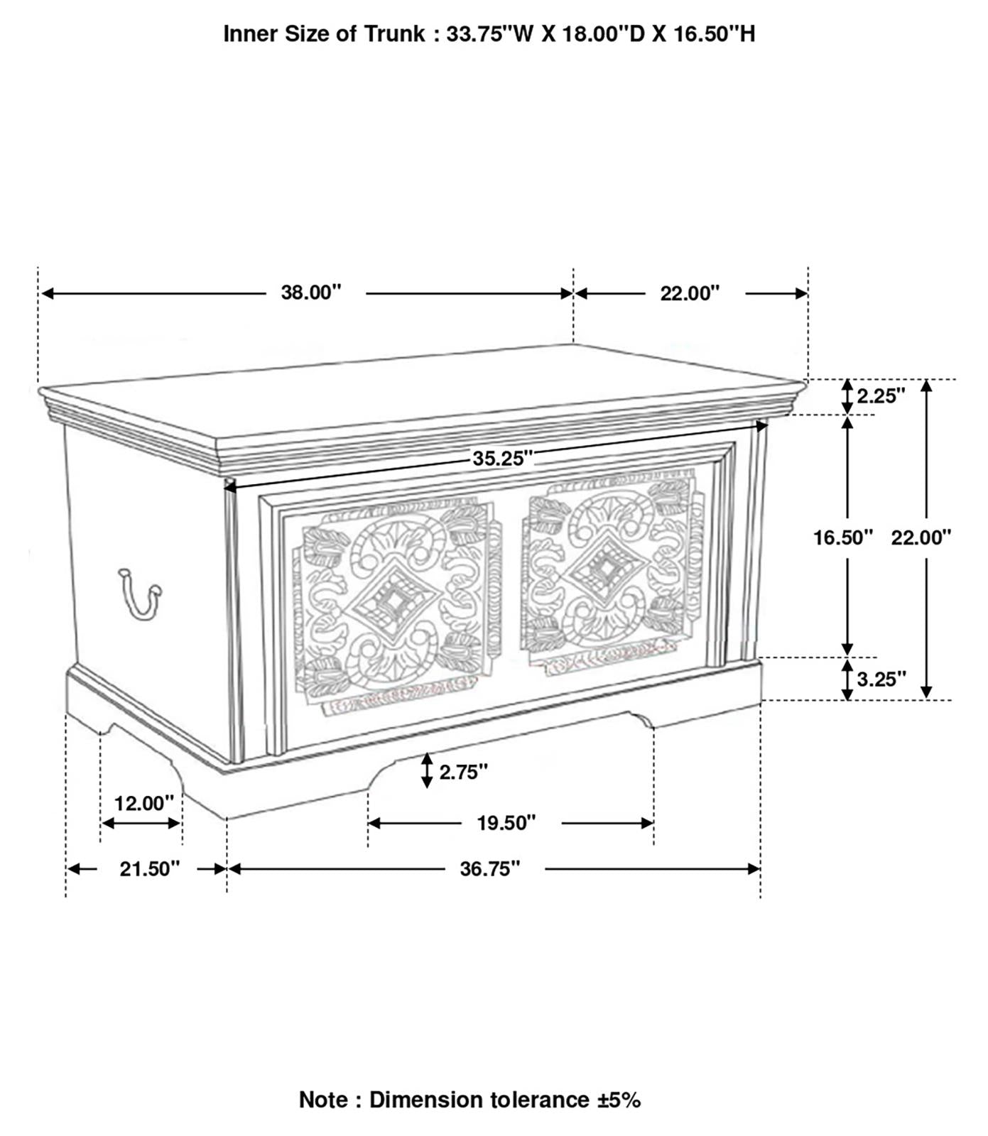 Nilay White Washed/Black Rectangular Storage Trunk - 959554 - Bien Home Furniture &amp; Electronics