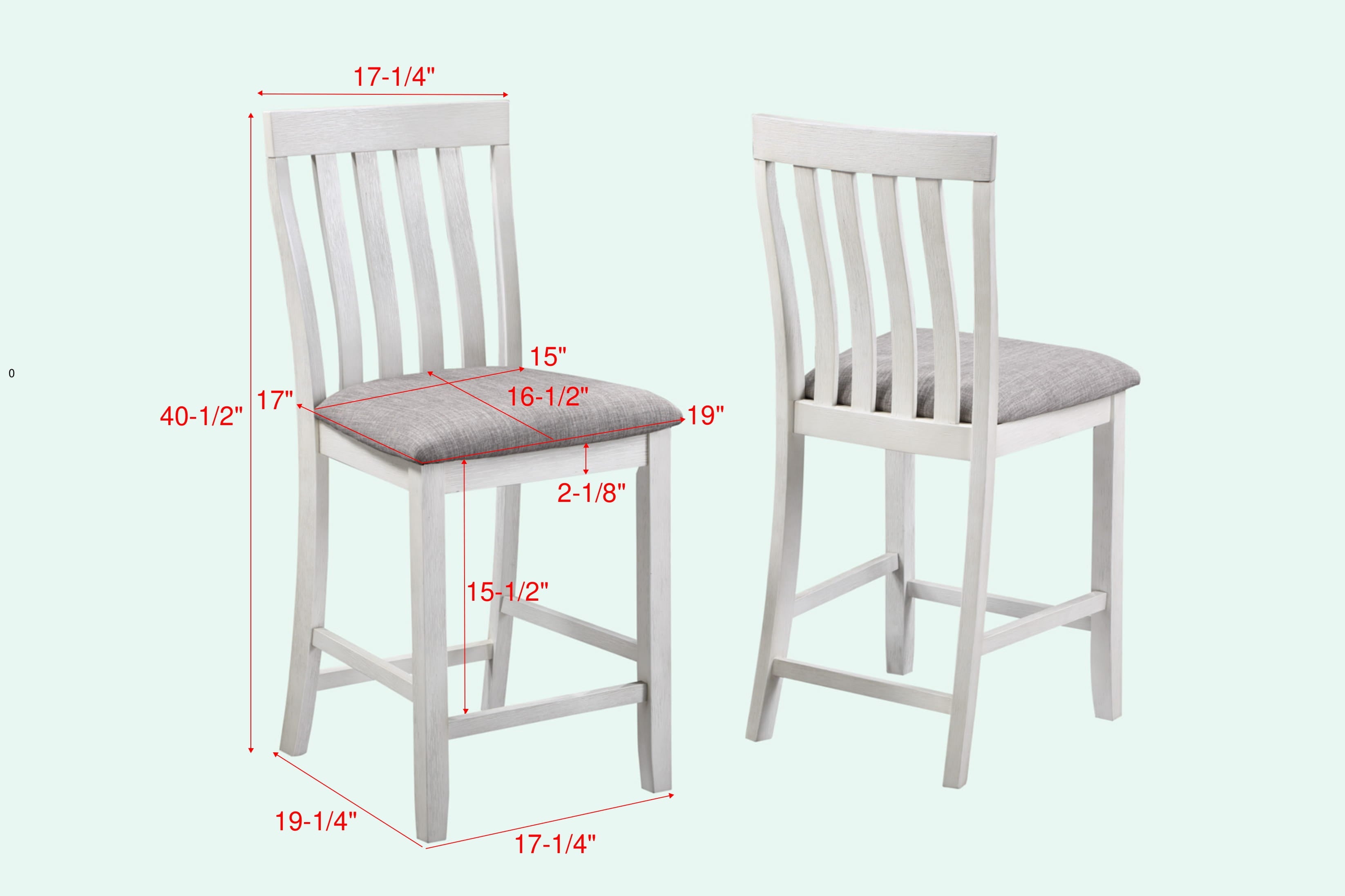 Nina Chalk/Gray Counter Height Set - SET | 2715CG-T-4260 | 2715CG-T-SHELF | 2715CG-S-24(2) - Bien Home Furniture &amp; Electronics