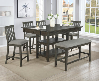 Nina Gray Counter Height Table - SET | 2715GY-T-4260 | 2715GY-T-SHELF - Bien Home Furniture &amp; Electronics