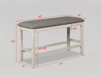 Nina White/Brown Counter Height Set - SET | 2715T-4260 | 2715T-SHELF | 2715S-24(2) - Bien Home Furniture &amp; Electronics