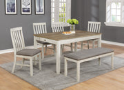 Nina White/Brown Dining Set - SET | 2217T-3660 | 2217S(2) - Bien Home Furniture & Electronics