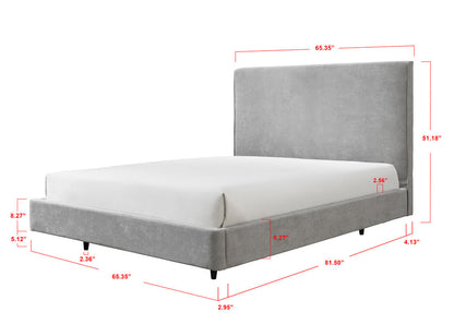 Nirvana Gray King Upholstered Floating Bed - SET | 5095-K-HB | 5095-K-FB | 5095-KQ-RAIL | - Bien Home Furniture &amp; Electronics