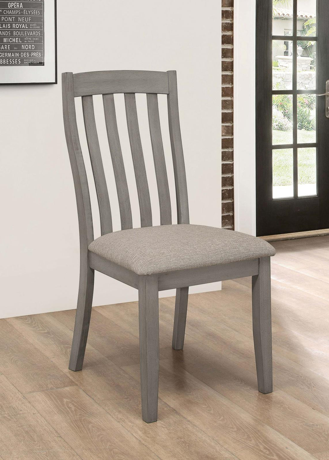 Nogales Coastal Gray Slat Back Side Chairs, Set of 2 - 109812 - Bien Home Furniture &amp; Electronics