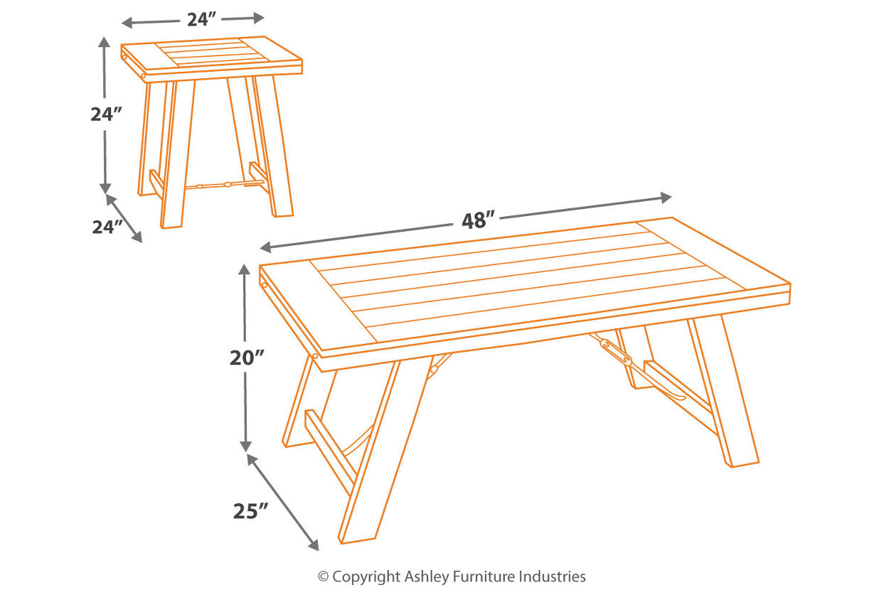 Noorbrook Black/Pewter Table, Set of 3 - T351-13 - Bien Home Furniture &amp; Electronics