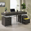 Noorvik Dark Oak/Chrome 3-Piece Writing Desk Set - 881571-S3 - Bien Home Furniture & Electronics