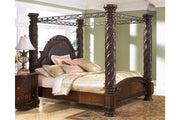 North Shore Dark Brown King Poster Bed with Canopy - SET | B553-150 | B553-151 | B553-162 | B553-172 | B553-199 - Bien Home Furniture & Electronics