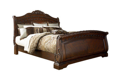 North Shore Dark Brown King Sleigh Bed - SET | B553-76 | B553-78 | B553-79 - Bien Home Furniture &amp; Electronics