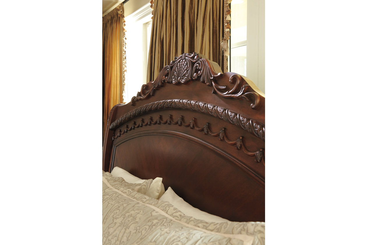 North Shore Dark Brown King Sleigh Bed - SET | B553-76 | B553-78 | B553-79 - Bien Home Furniture &amp; Electronics