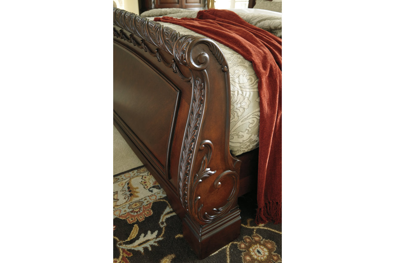 North Shore Dark Brown King Sleigh Bed - SET | B553-76 | B553-78 | B553-79 - Bien Home Furniture &amp; Electronics