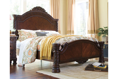 North Shore Dark Brown Queen Panel Bed - SET | B553-157 | B553-196 | B553-254 - Bien Home Furniture &amp; Electronics