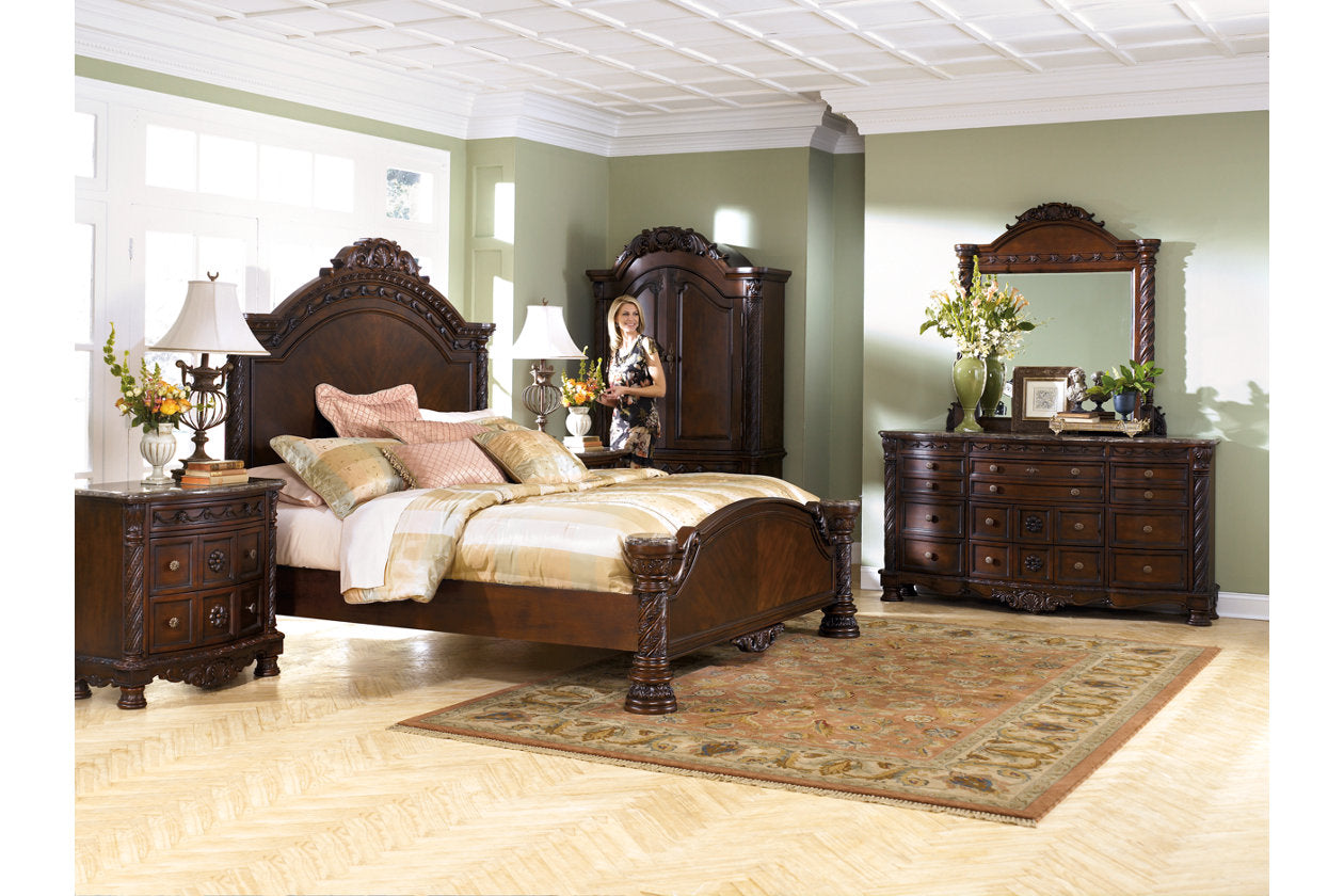 North Shore Dark Brown Queen Panel Bed - SET | B553-157 | B553-196 | B553-254 - Bien Home Furniture &amp; Electronics