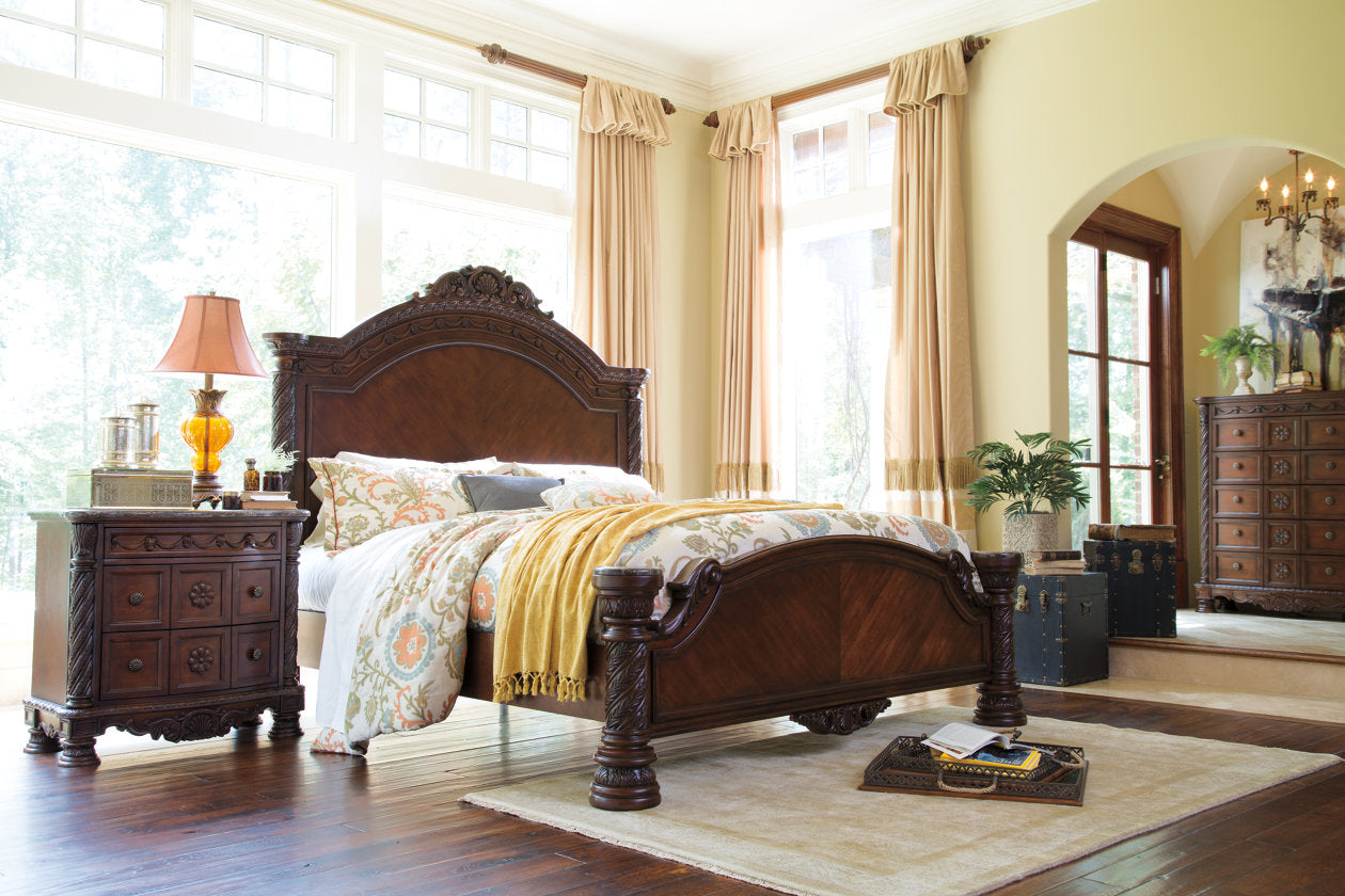 North Shore Dark Brown Queen Panel Bed - SET | B553-157 | B553-196 | B553-254 - Bien Home Furniture &amp; Electronics