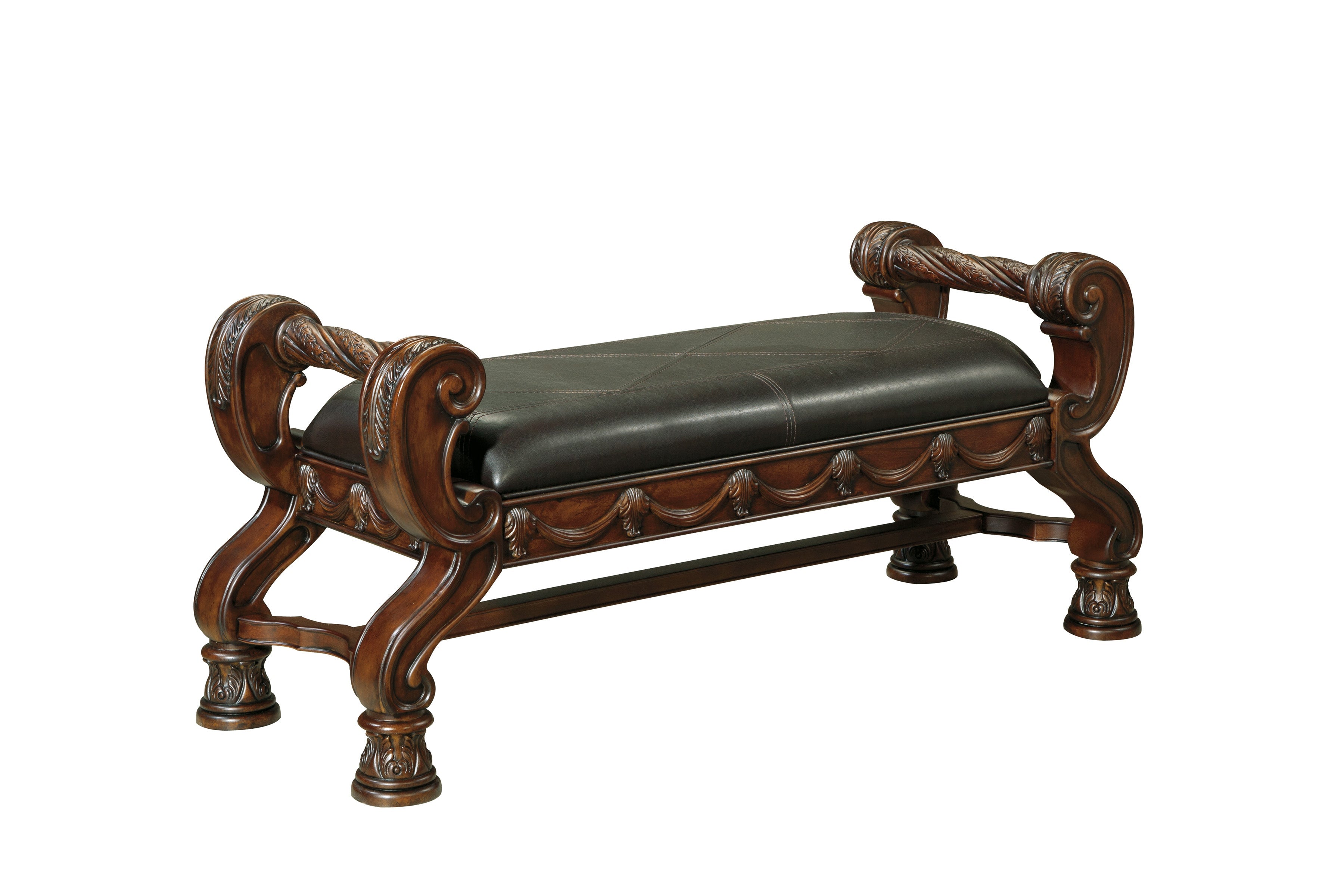 North Shore Dark Brown Sleigh Bedroom Set - SET | B553-76 | B553-78 | B553-79 | B553-193 | B553-46 - Bien Home Furniture &amp; Electronics