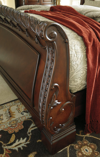 North Shore Dark Brown Sleigh Bedroom Set - SET | B553-76 | B553-78 | B553-79 | B553-193 | B553-46 - Bien Home Furniture &amp; Electronics