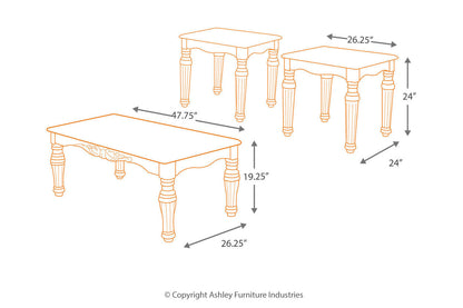 North Shore Dark Brown Table, Set of 3 - T533-13 - Bien Home Furniture &amp; Electronics