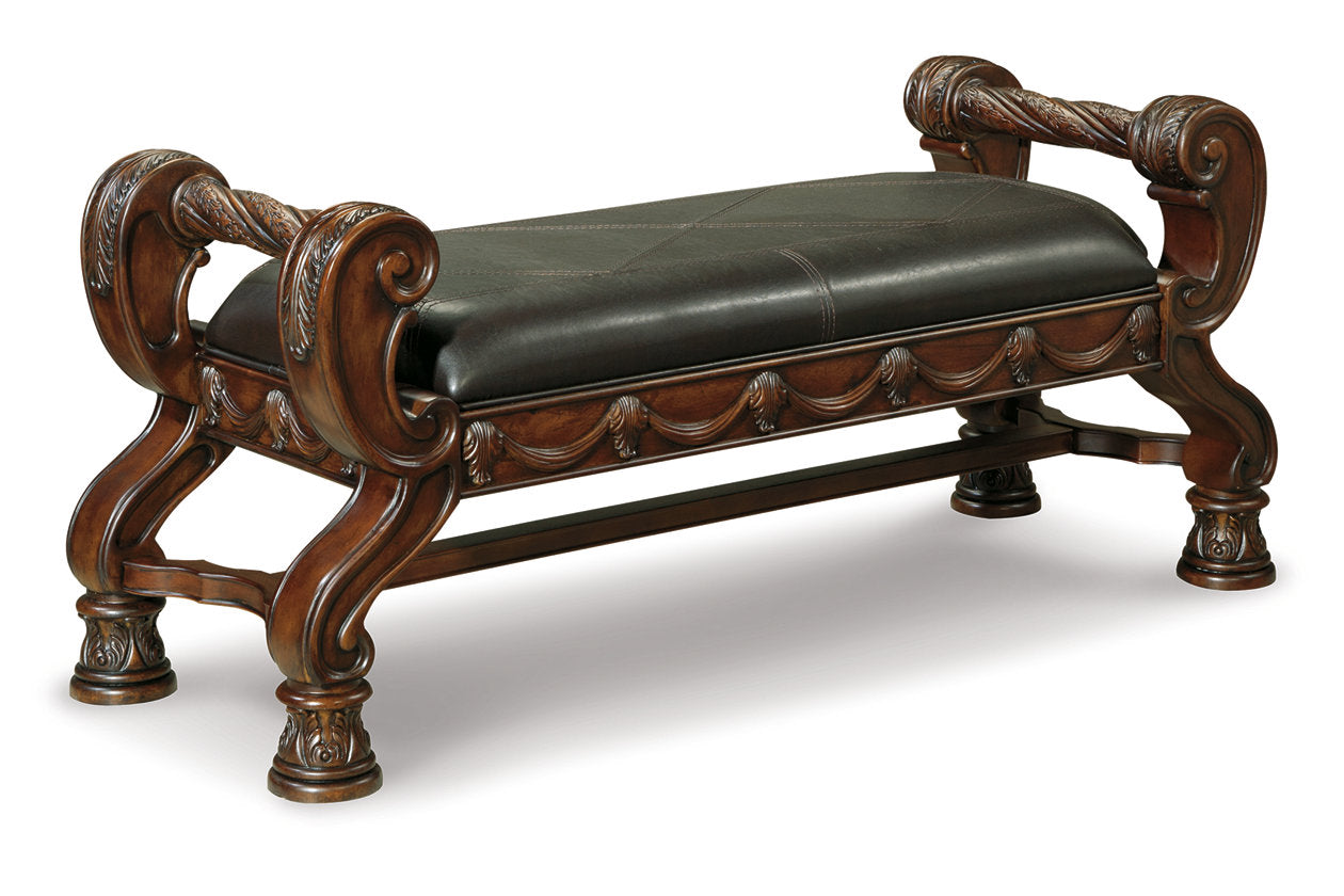 North Shore Dark Brown Upholstered Bench - B553-09 - Bien Home Furniture &amp; Electronics