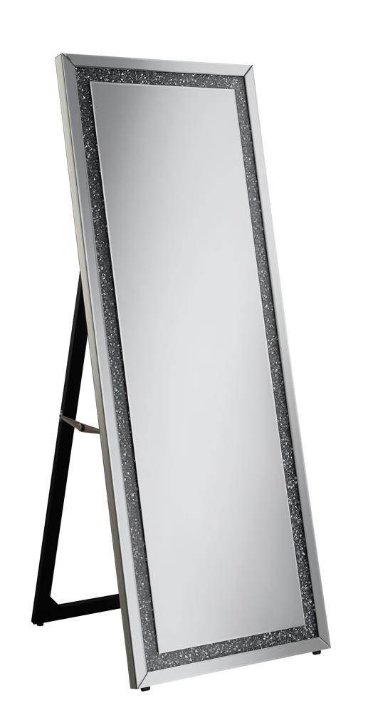 Novak Silver Rectangular Cheval Floor Mirror - 961421 - Bien Home Furniture &amp; Electronics