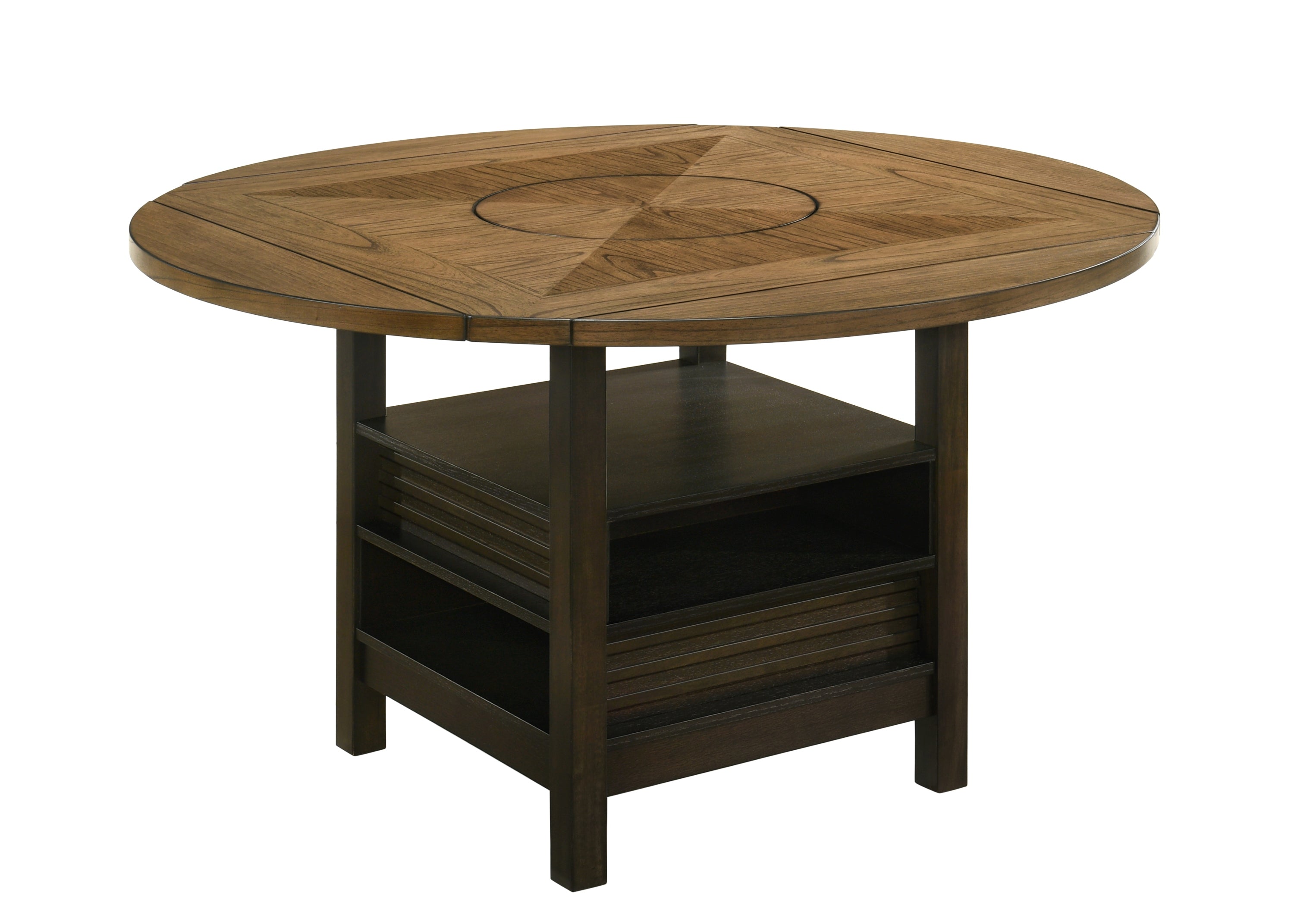 Oakly Brown Round/Square Counter Height Dining Set - SET | 2848T-6060-TOP | 2848T-6060-LEG | 2848S-24(2) - Bien Home Furniture &amp; Electronics