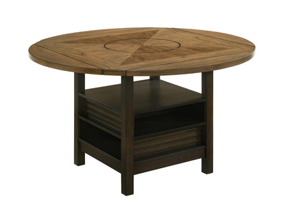 Oakly Brown Round/Square Counter Height Dining Set - SET | 2848T-6060-TOP | 2848T-6060-LEG | 2848S-24(2) - Bien Home Furniture &amp; Electronics