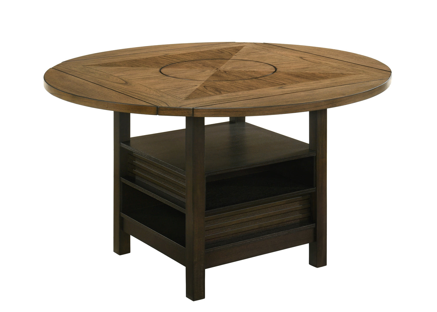 Oakly Brown Round/Square Counter Height Table - SET | 2848T-6060-TOP | 2848T-6060-LEG - Bien Home Furniture &amp; Electronics