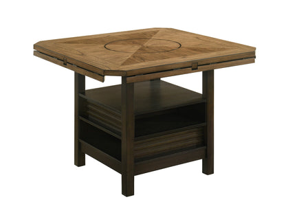 Oakly Brown Round/Square Counter Height Table - SET | 2848T-6060-TOP | 2848T-6060-LEG - Bien Home Furniture &amp; Electronics