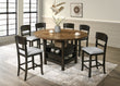 Oakly Brown Round/Square Counter Height Table - SET | 2848T-6060-TOP | 2848T-6060-LEG - Bien Home Furniture & Electronics