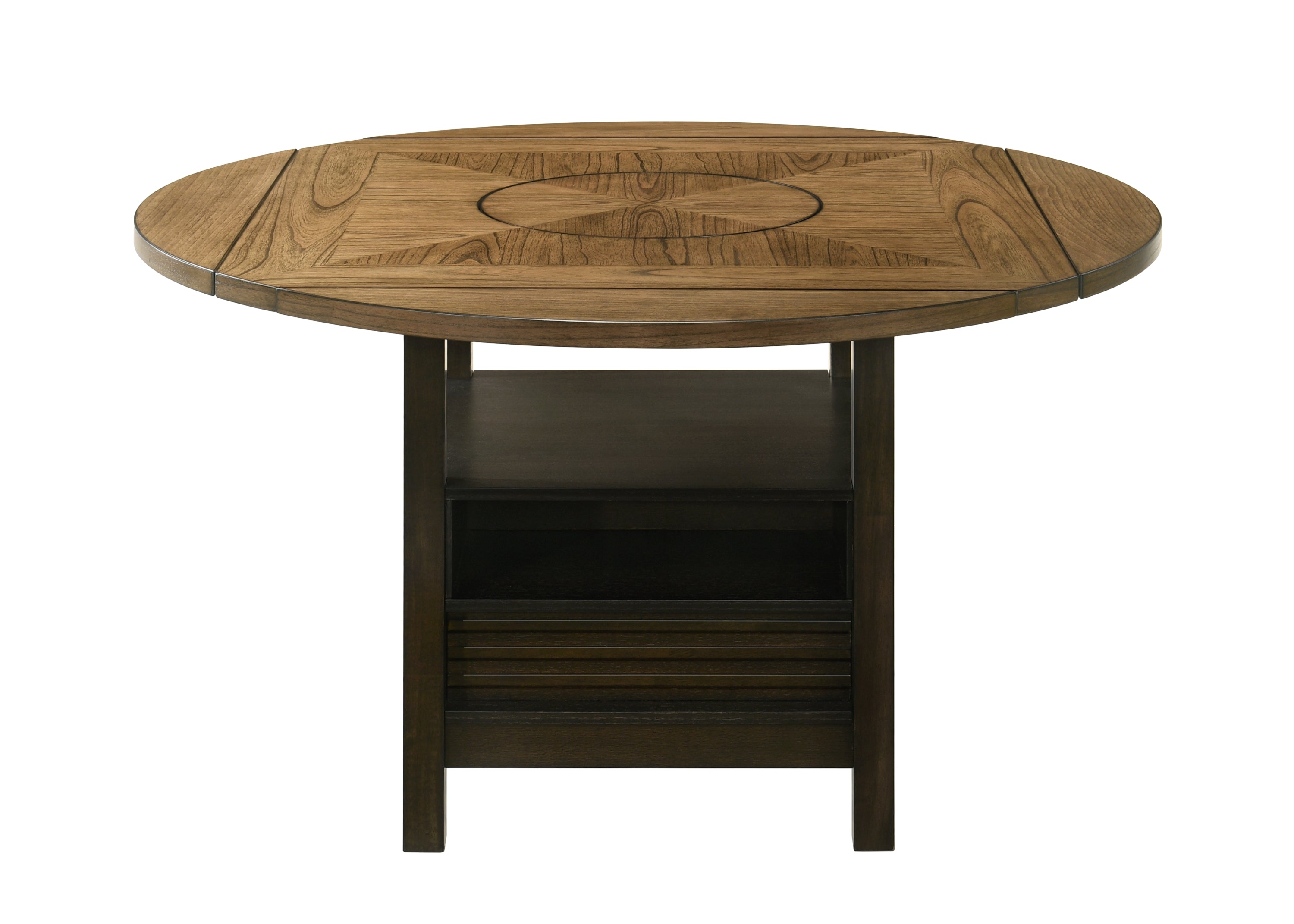 Oakly Brown Round/Square Counter Height Table - SET | 2848T-6060-TOP | 2848T-6060-LEG - Bien Home Furniture &amp; Electronics