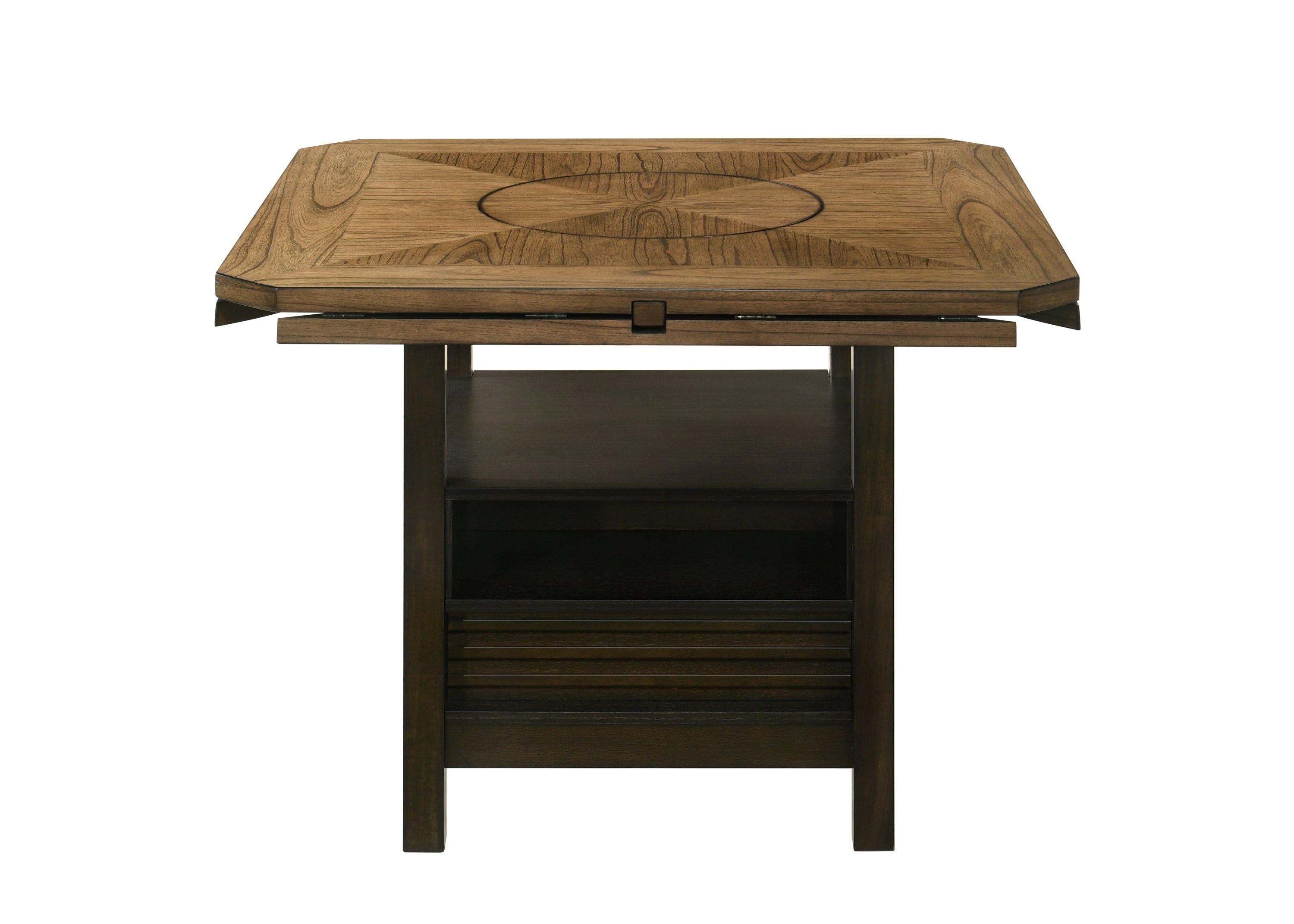 Oakly Brown Round/Square Counter Height Table - SET | 2848T-6060-TOP | 2848T-6060-LEG - Bien Home Furniture &amp; Electronics