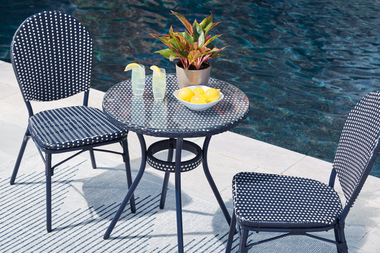 Odyssey Blue Blue Outdoor Table and Chairs, Set of 3 - P216-050 - Bien Home Furniture &amp; Electronics