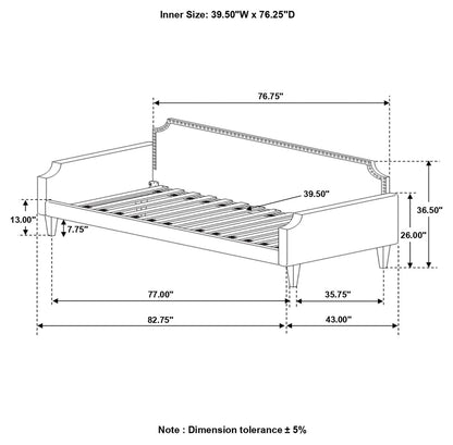 Olivia Upholstered Twin Daybed with Nailhead Trim - 300635 - Bien Home Furniture &amp; Electronics