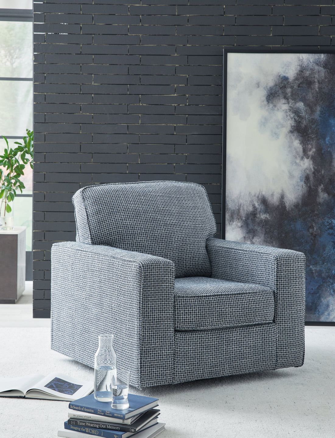Olwenburg Denim Swivel Accent Chair - A3000652 - Bien Home Furniture &amp; Electronics