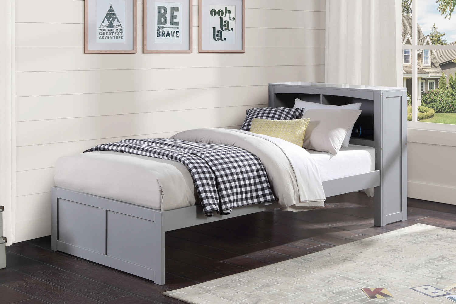 Orion Gray Twin Bookcase Bed - SET | B2063TF-1 | B2063TF-2 - Bien Home Furniture &amp; Electronics