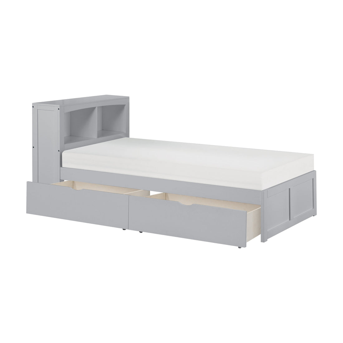 Orion Gray Twin Bookcase Bed with Storage Boxes - SET | B2063BC-1 | B2063BC-2 | B2063-T - Bien Home Furniture &amp; Electronics