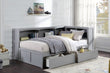 Orion Gray Twin Bookcase Corner Bed with Storage Boxes - SET | B2063BC-1 | B2063BC-2 | B2063BC-BC | B2063-T - Bien Home Furniture & Electronics