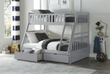 Orion Gray Twin/Full Bunk Bed with Storage Boxes - SET | B2063TF-1 | B2063TF-2 | B2063TF-SL | B2063-T - Bien Home Furniture & Electronics