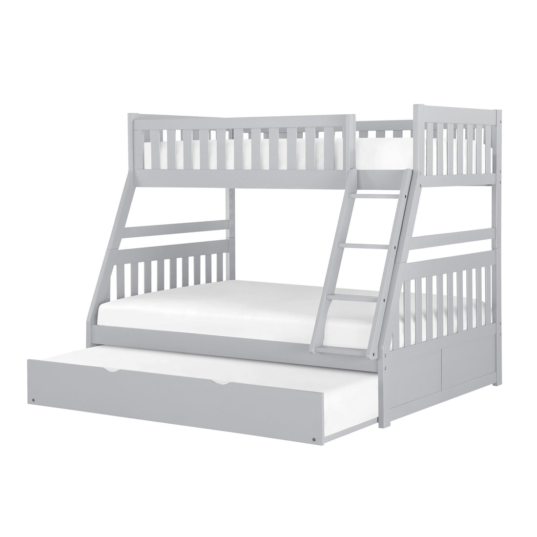 Orion Gray Twin/Full Bunk Bed with Twin Trundle - SET | B2063TF-1 | B2063TF-2 | B2063TF-SL | B2063-R - Bien Home Furniture &amp; Electronics