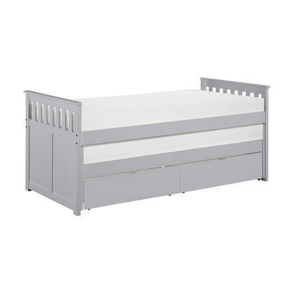 Orion Gray Twin/Twin Bed with Storage Boxes - SET | B2063RT-1 | B2063RT-2 | B2063RT-SL | B2063-T - Bien Home Furniture &amp; Electronics
