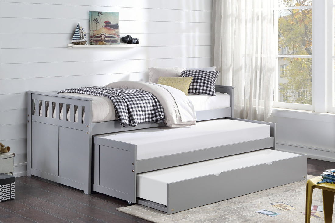 Orion Gray Twin/Twin Bed with Twin Trundle - SET | B2063RT-1 | B2063RT-2 | B2063RT-SL | B2063-R - Bien Home Furniture &amp; Electronics