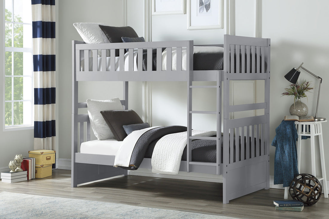 Orion Gray Twin/Twin Bunk Bed - SET | B2063-1 | B2063-2 | B2063-SL - Bien Home Furniture &amp; Electronics