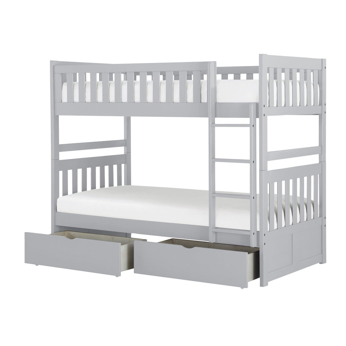 Orion Gray Twin/Twin Bunk Bed with Storage Boxes - SET | B2063-1 | B2063-2 | B2063-SL | B2063-T - Bien Home Furniture &amp; Electronics