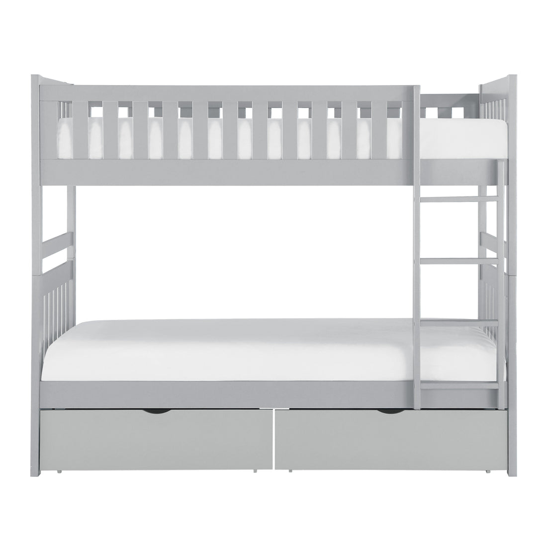 Orion Gray Twin/Twin Bunk Bed with Storage Boxes - SET | B2063-1 | B2063-2 | B2063-SL | B2063-T - Bien Home Furniture &amp; Electronics