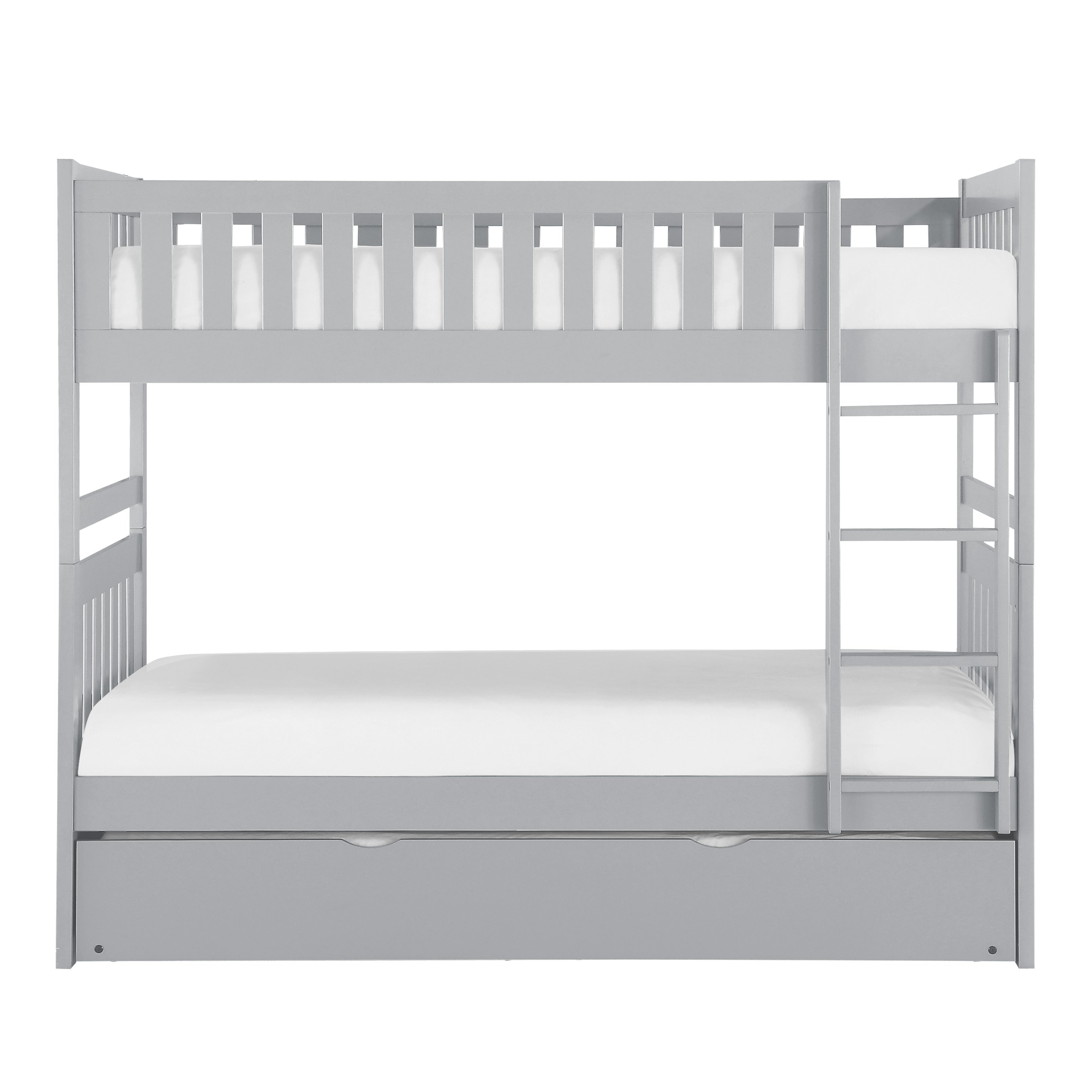 Orion Gray Twin/Twin Bunk Bed with Twin Trundle - SET | B2063-1 | B2063-2 | B2063-SL | B2063-R - Bien Home Furniture &amp; Electronics