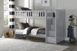 Orion Gray Twin/Twin Step Bunk Bed - SET | B2063SB-1 | B2063SB-2 | B2063SB-3 | B2063SB-SL - Bien Home Furniture & Electronics