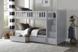Orion Gray Twin/Twin Step Bunk Bed with Storage Boxes - SET | B2063SB-1 | B2063SB-2 | B2063SB-3 | B2063SB-SL | B2063-T - Bien Home Furniture & Electronics