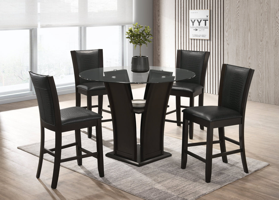 Orlando - Black Pub Table + 4 Chair Set - Orlando Black - Bien Home Furniture &amp; Electronics
